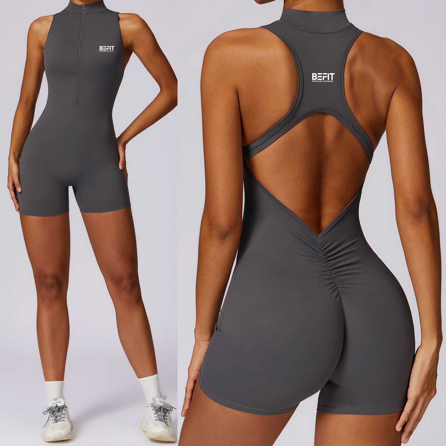 Wholesale Women's Zipper Tight Fitness Suit